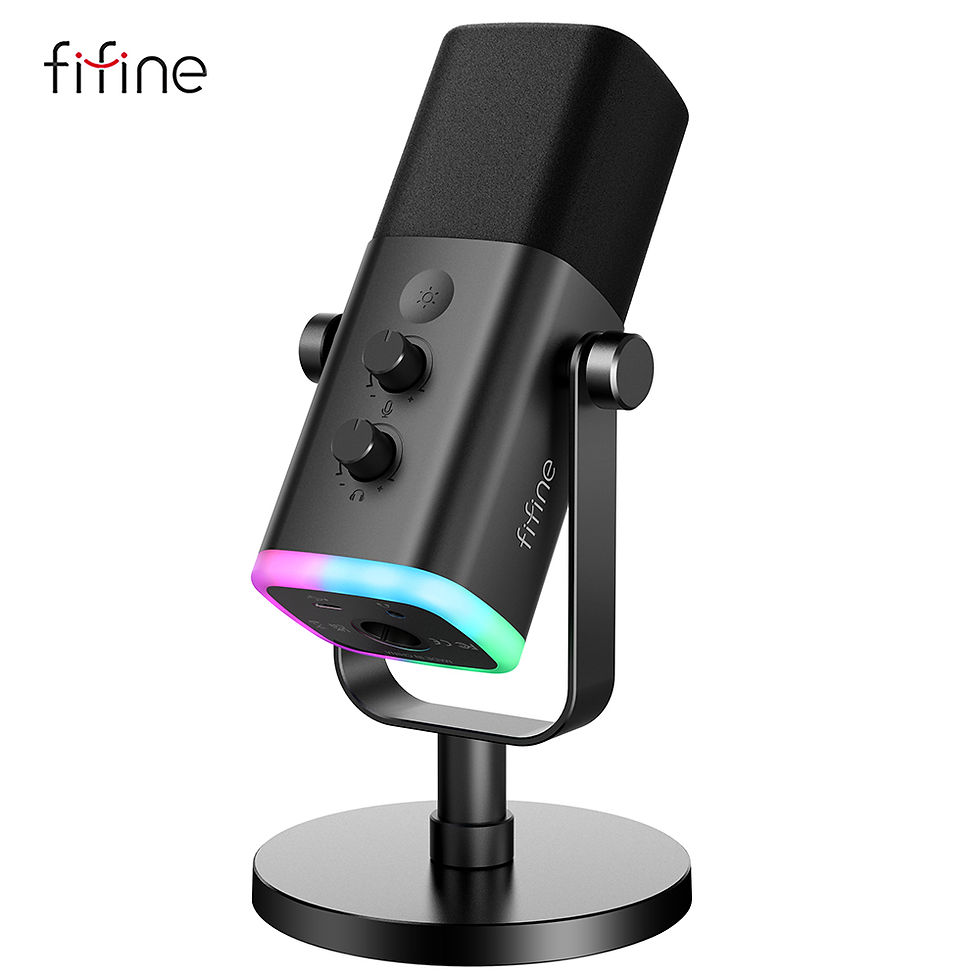 Miniatura: FIFINE USB/XLR Dynamic Microphone with RGB Control/Headphone jack/Mute,MIC forPC