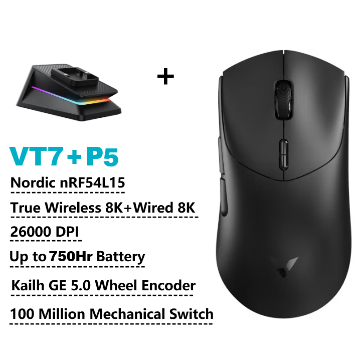 Miniatura: Rapoo VT7 MAX /VT7 Wireless Gaming Mouse True 8K Wireless Polling Rate 53g Light