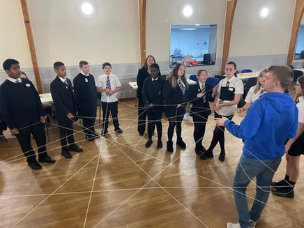 Stephen running an activity at a school retreat