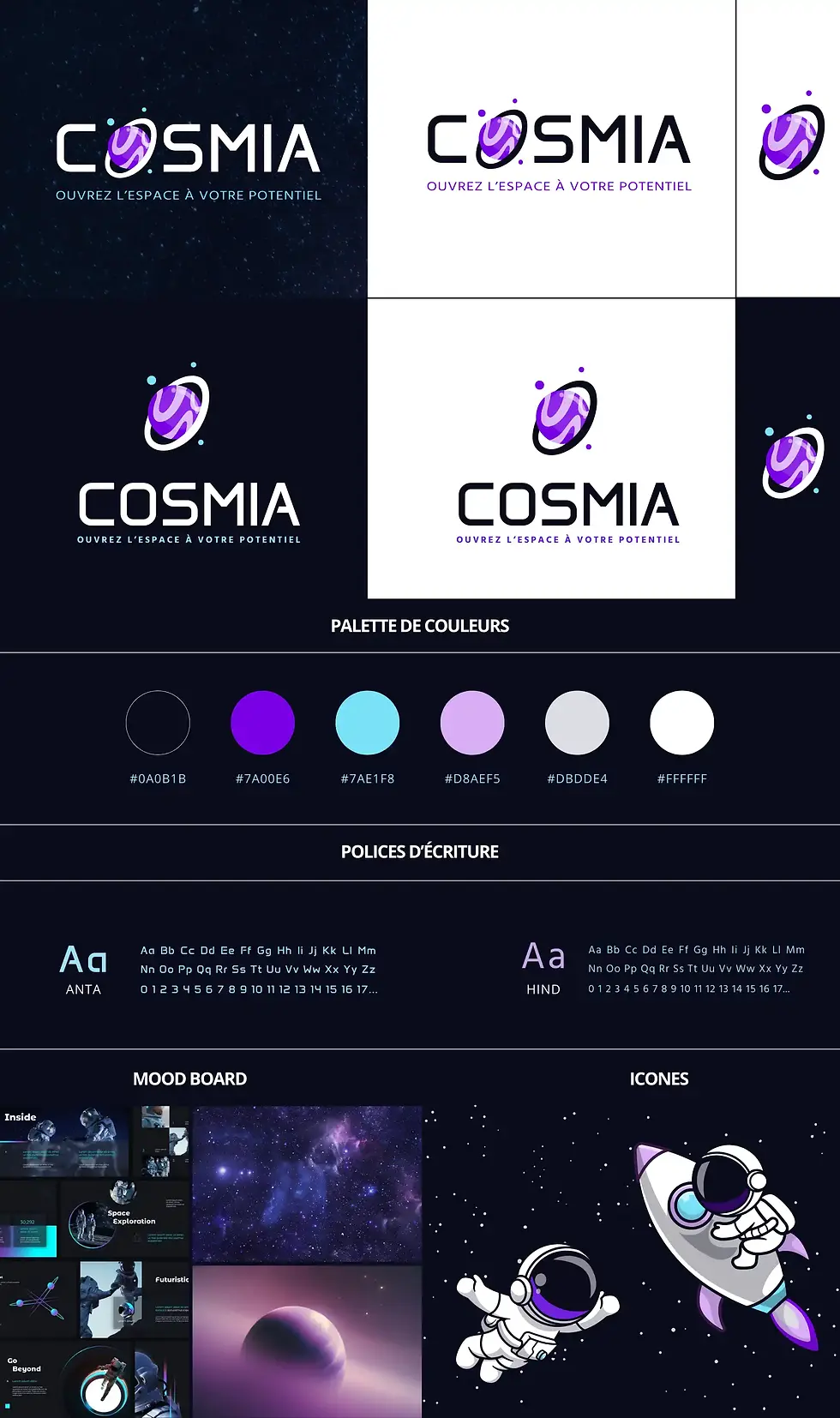 identitée visuelle pour la marque Cosmia