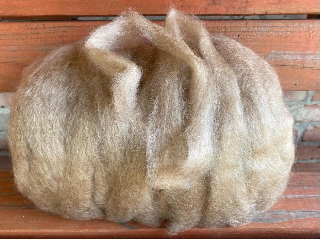 golden mohair roving