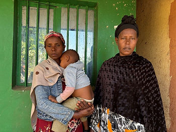 Melke (right) and Yeshi (left) both lost their husbands in an attack by militants.