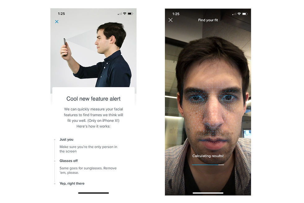 Warby Parker face mapping