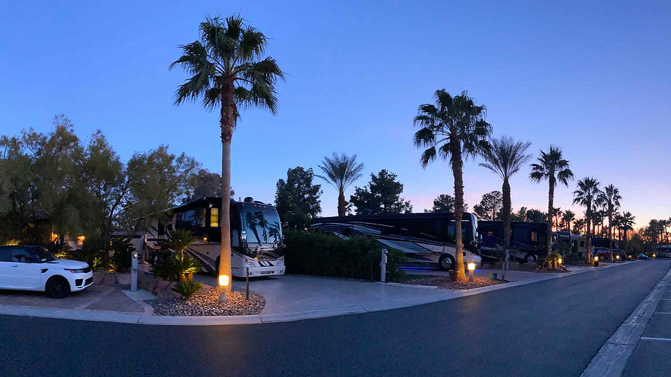Motorhomes parked at Las Vegas Motorcoach Resort, Nevada