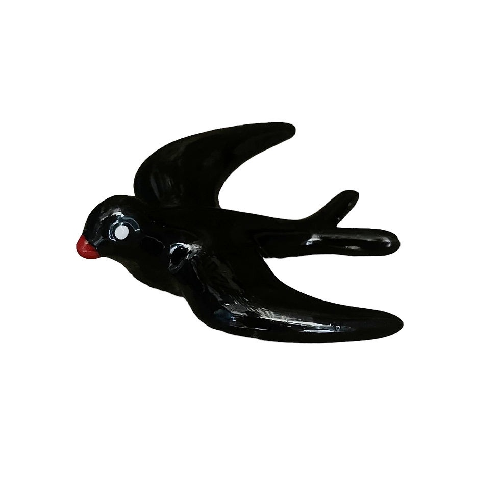 Miniatura: hirondelle murale petite céramique blanche décoration murale artisanale