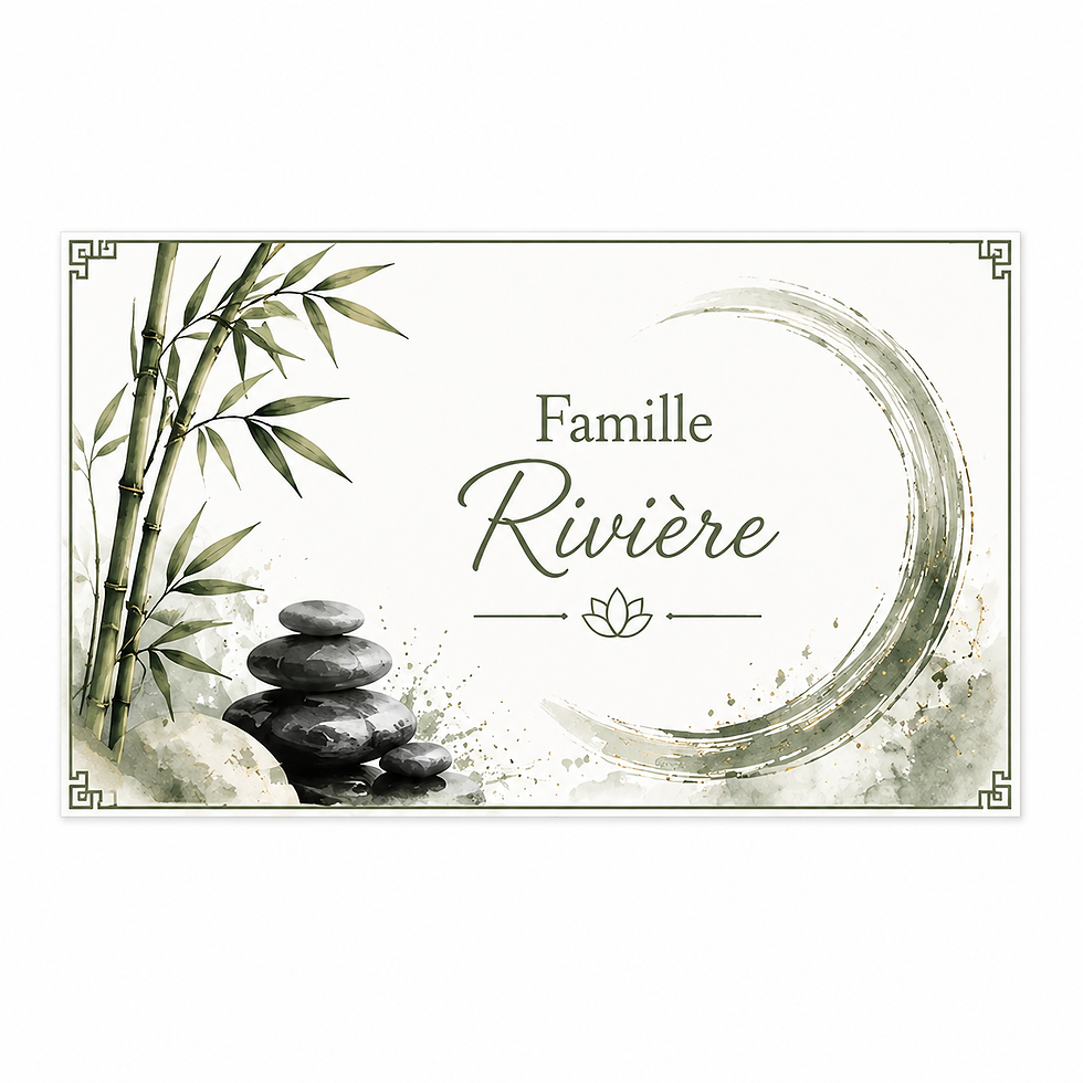 Thumbnail: Plaque de maison rectangulaire personnalisée – Famille Rivière