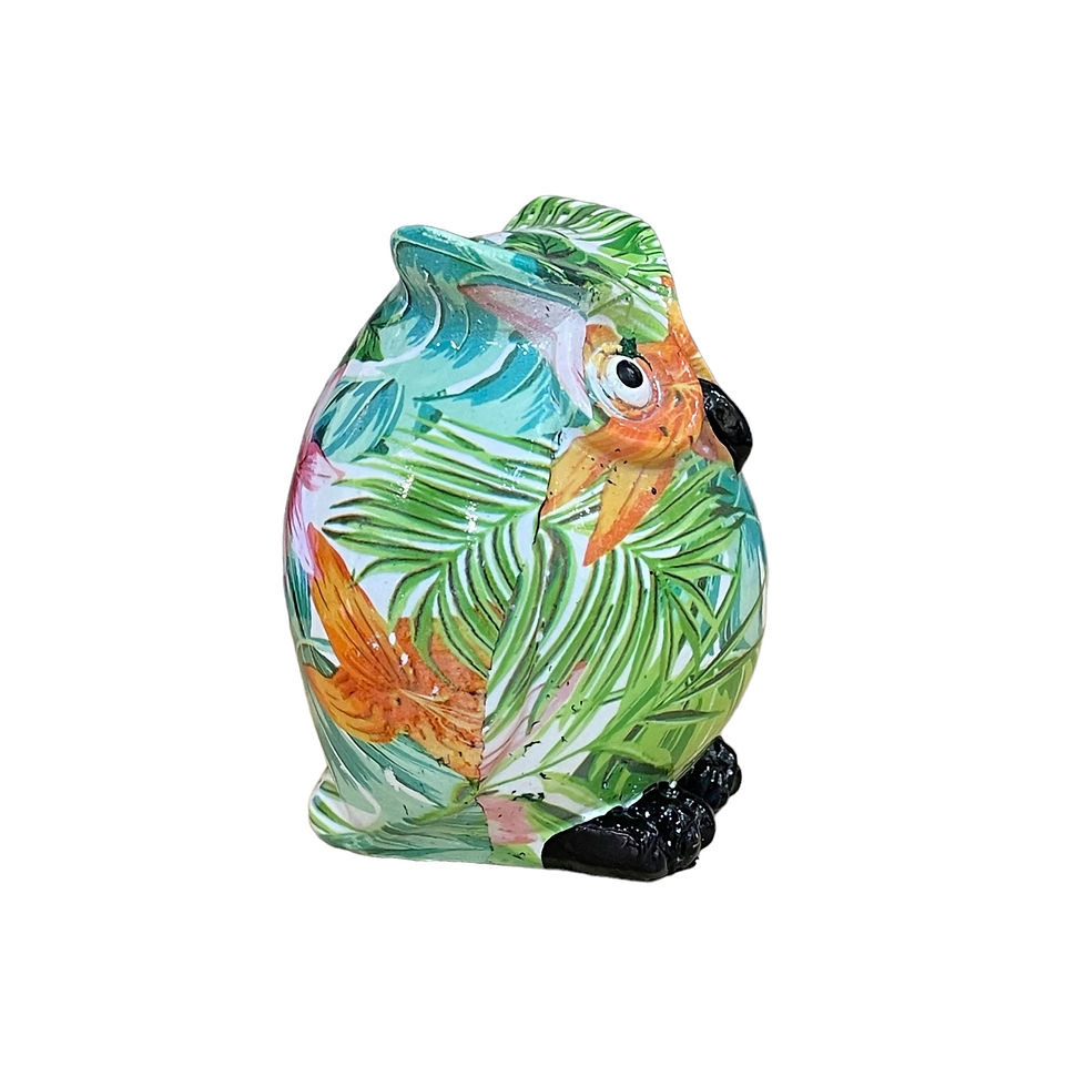 Miniatura: Chouette décorative résine 10cm multicolore originale