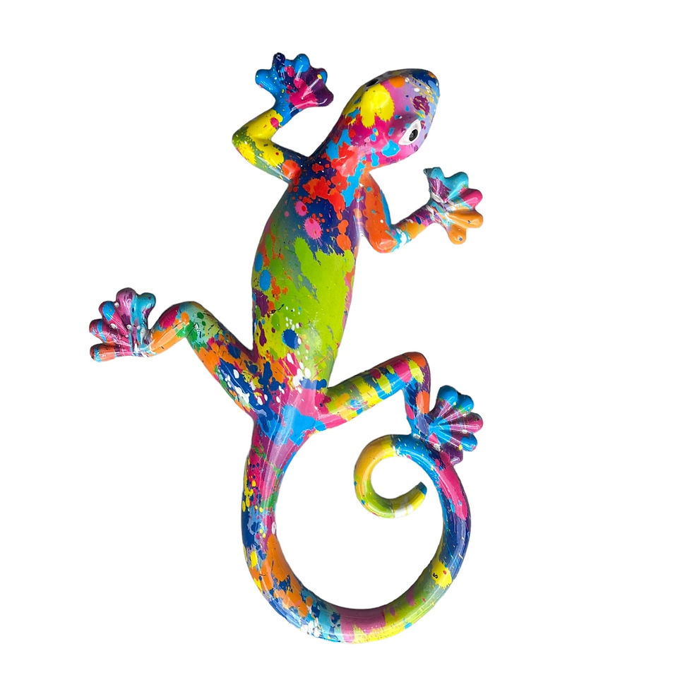 Miniatura: Salamandre murale 25 cm verte décoration mur