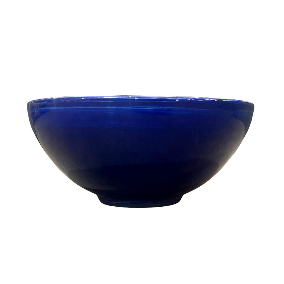 Miniatura: saladier céramique bleu intérieur décoré bol artisanal