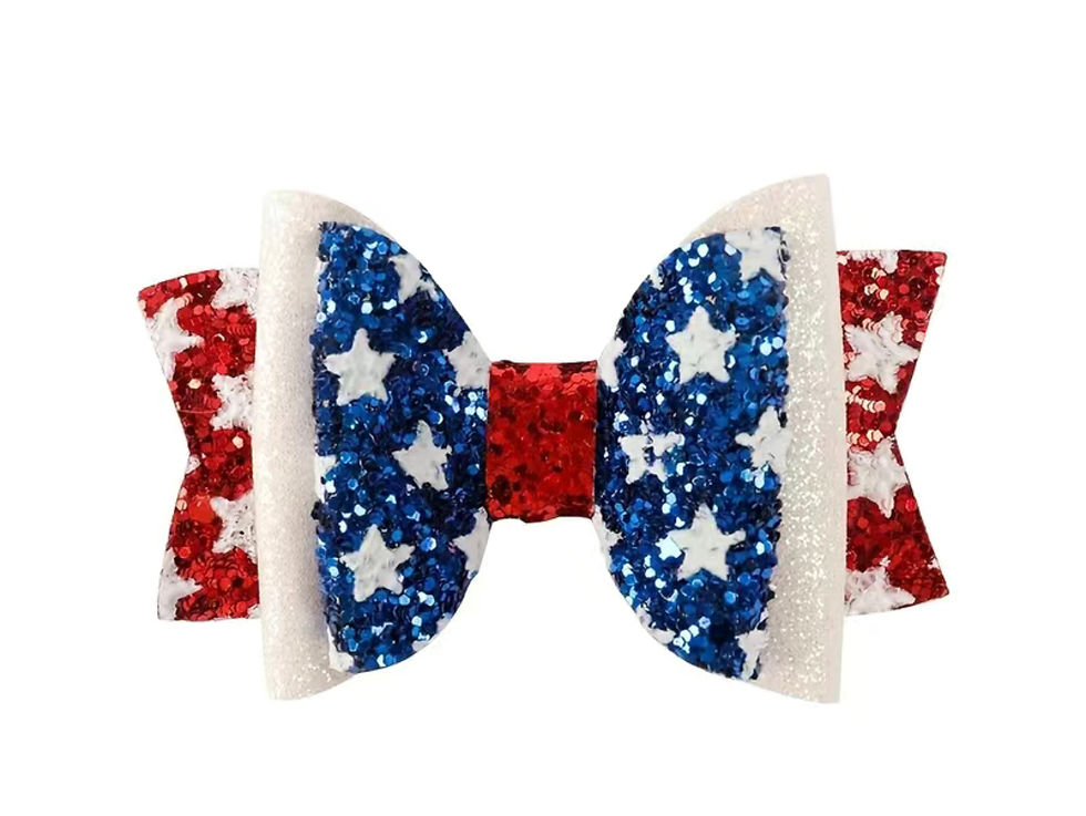 Glitter American Flag hair clip