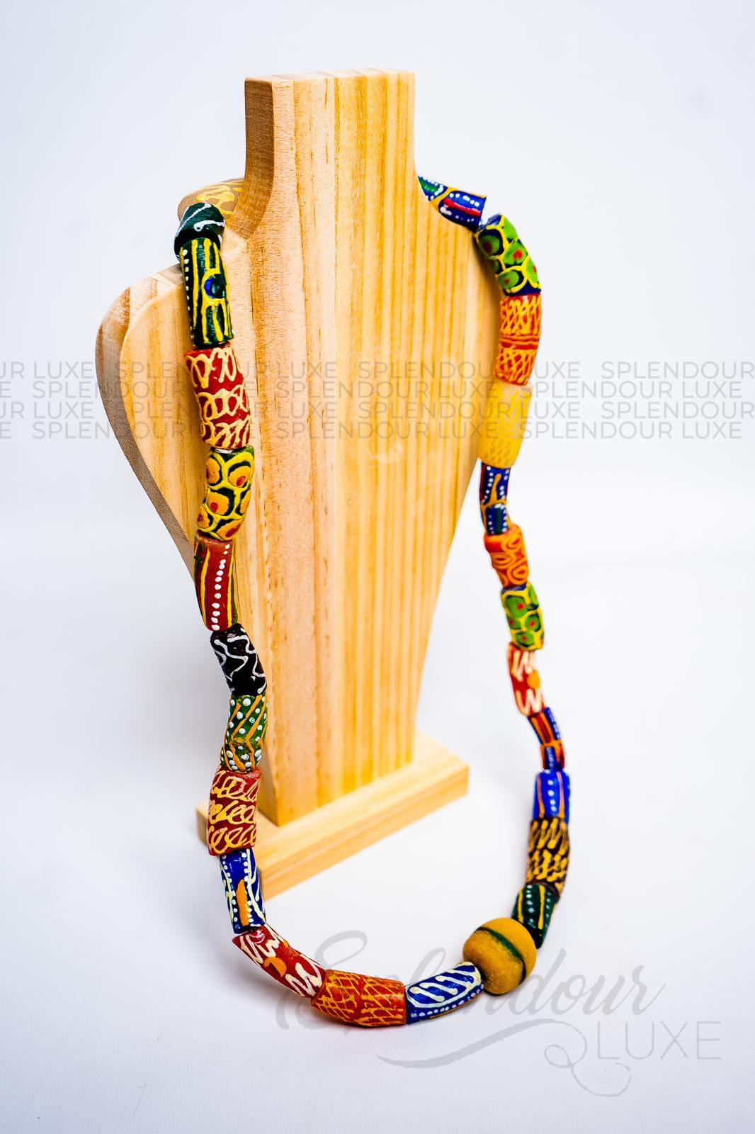 Ghana Krobo Beads Necklace – Unisex Handmade African Jewellery