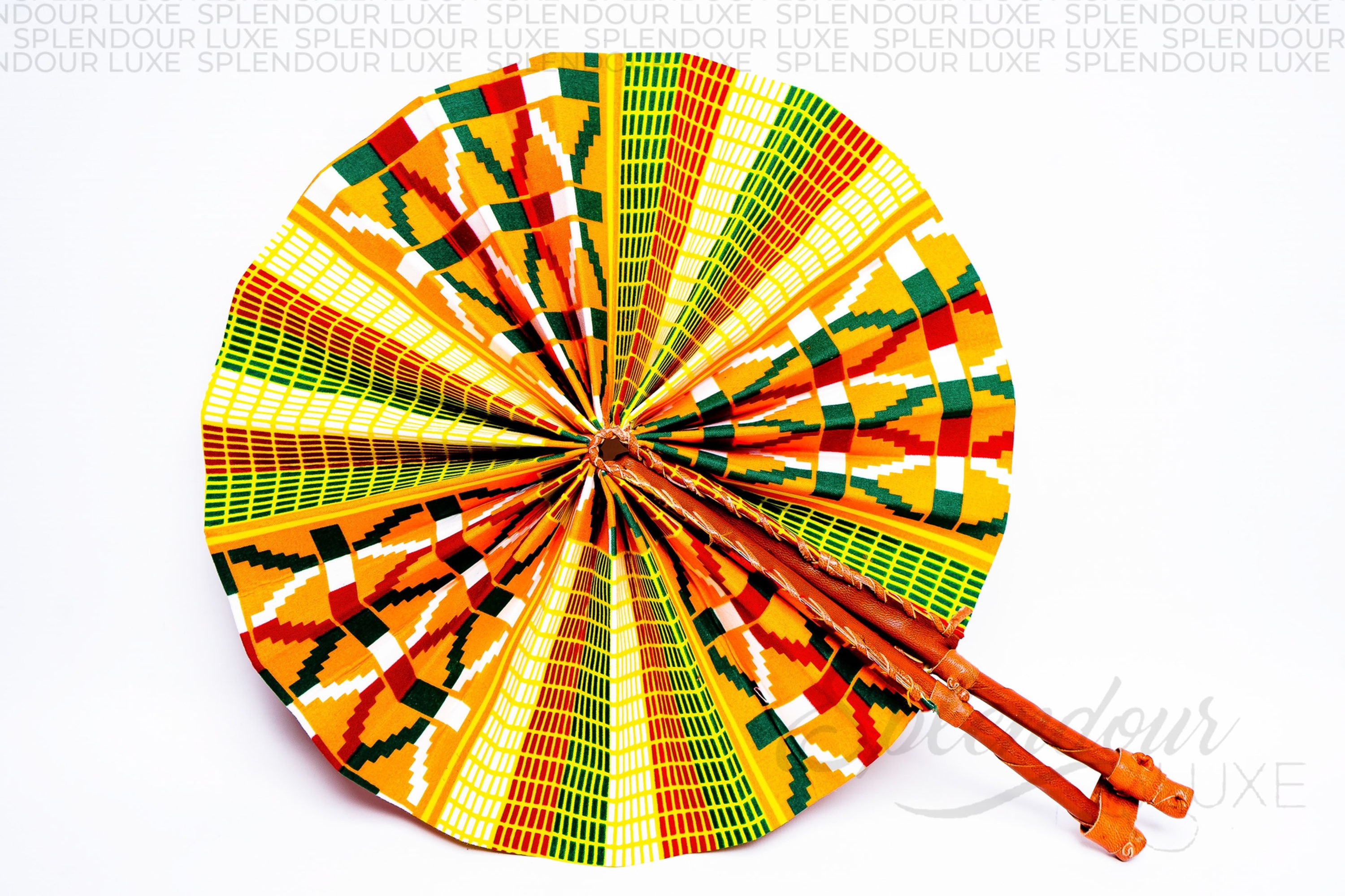 Kente Ankara Foldable Hand Fan – African Print, Handmade & Stylish 