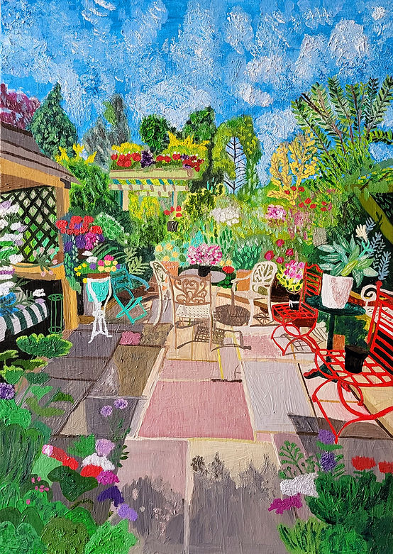 Summer in Full Bloom, Charlton. Oil on Canvas. Painted by Amabel Barlow 09 08 22.jpg