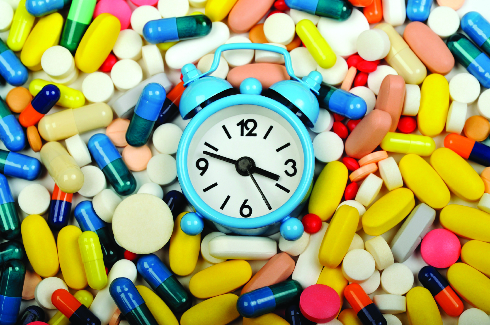 Clock in colorful pills