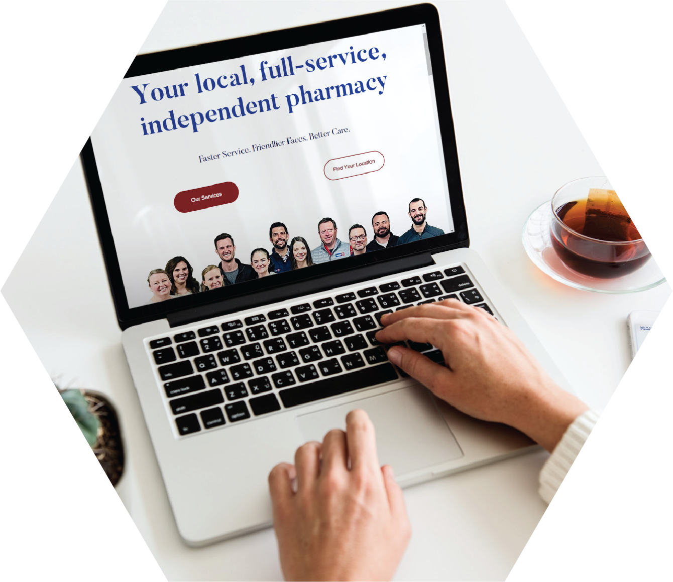scrolling through pharmacy's website