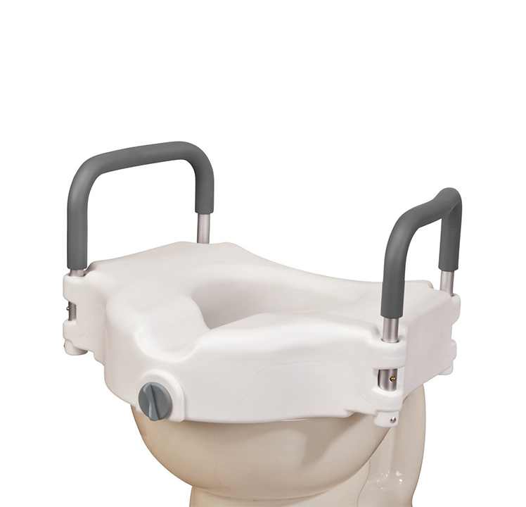 Thumbnail: Carex raised toilet seat on toilet - handles and easy lock