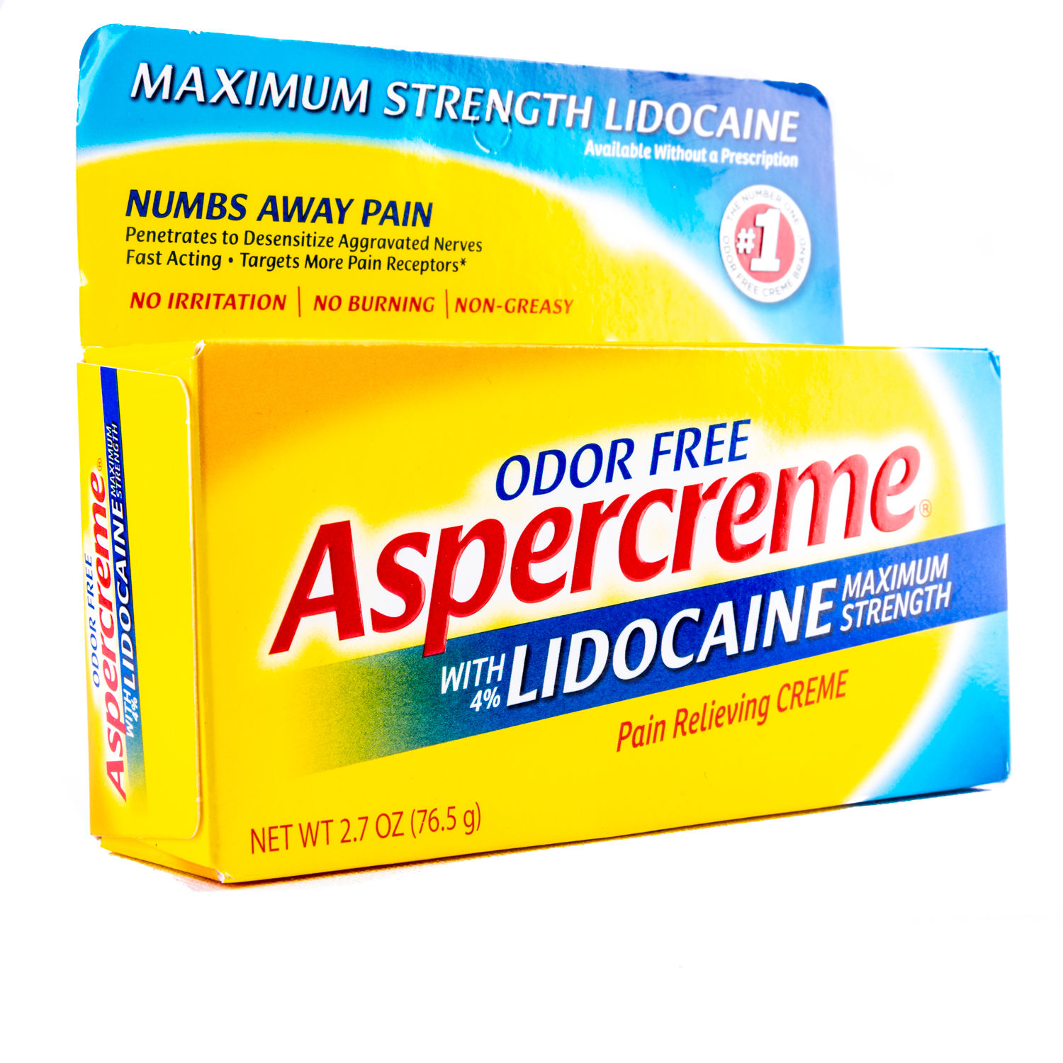 Aspercreme Maximum Strength Lidocaine Pain Relieving Cream angle view