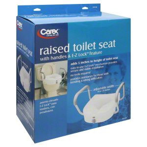 Thumbnail: Carex raised toilet seat - 5 inches with easy lock and handles