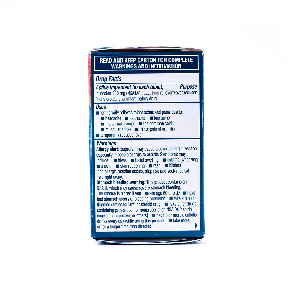 Thumbnail: Advil Ibuprofen Pain Reliever & Fever Reducer Tablets side view