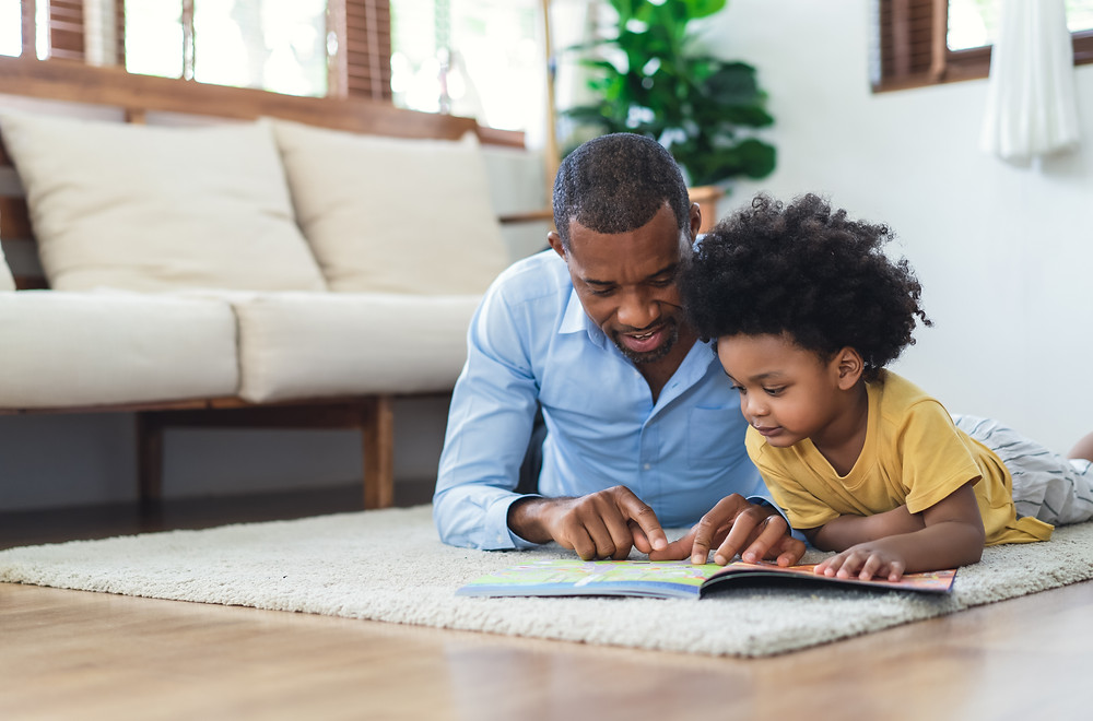 Father and Daughter Reading