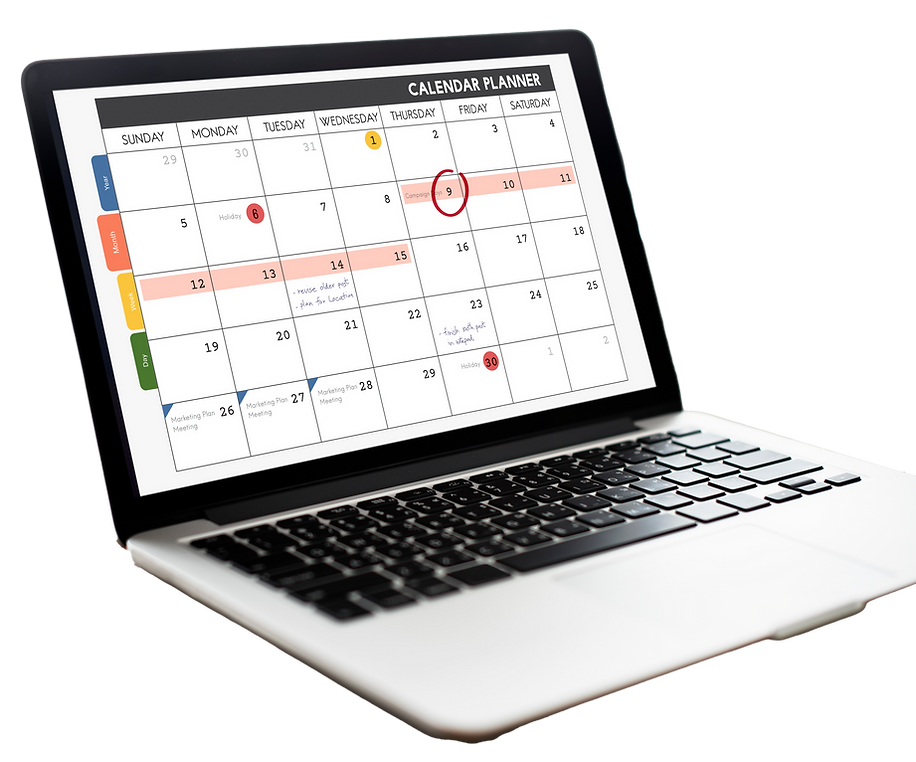 laptop with calendar