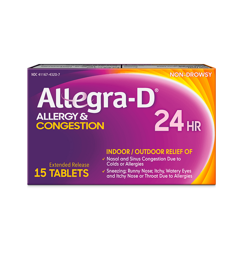 Box of Allegra-D 24hr Allergy & Congestion