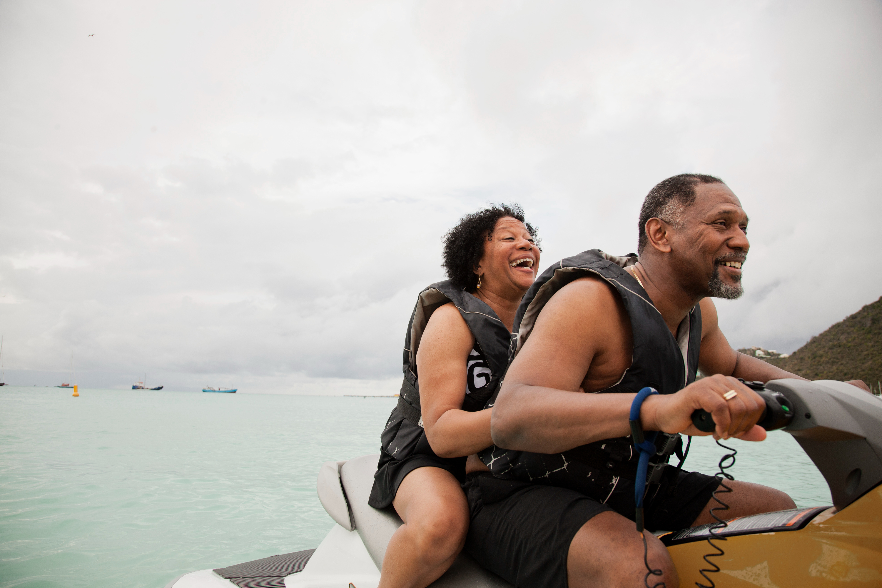 Middle-aged Couple on Jetski