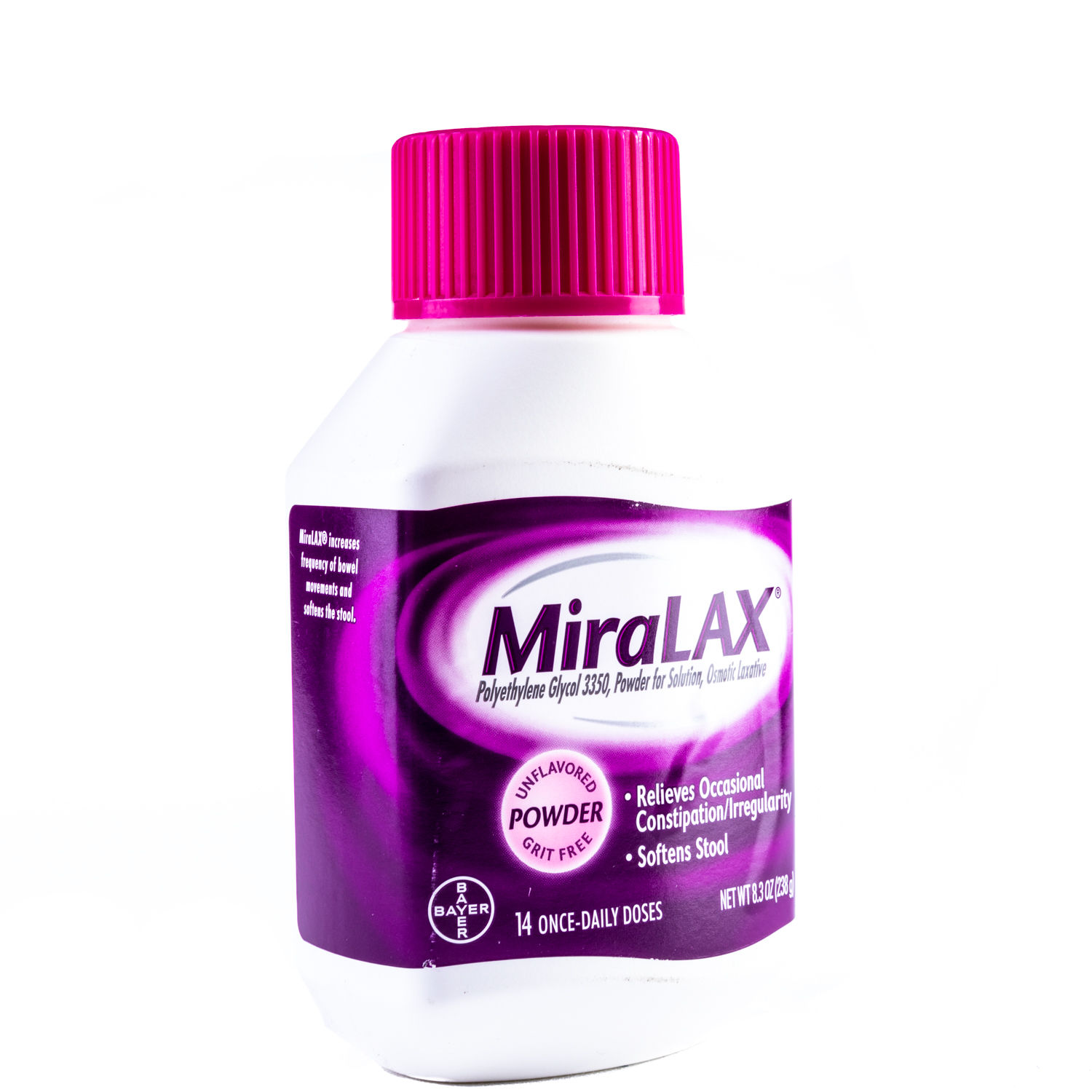MiraLAX 14 Dose Laxative Powder angle view