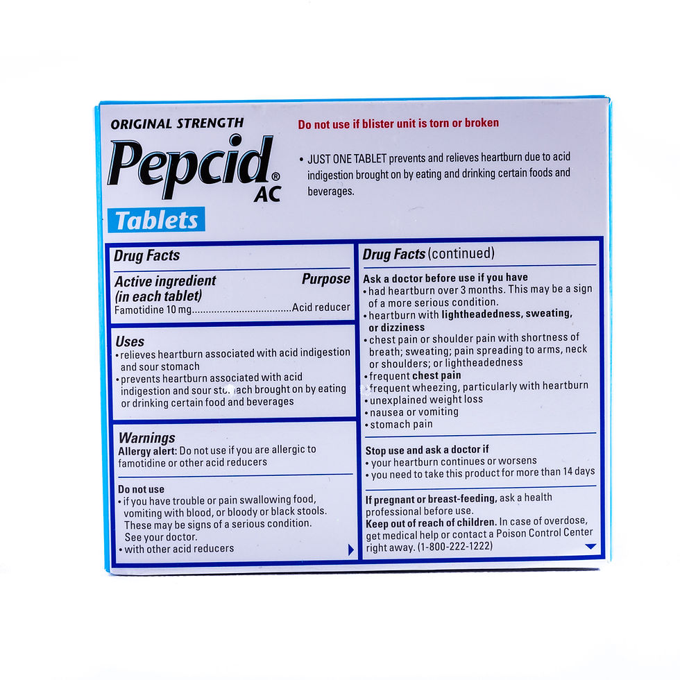 Thumbnail: Pepcid AC Tablet Original Strength Back View