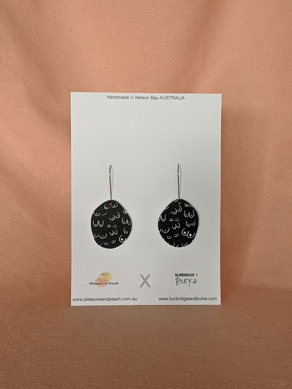 Thumbnail: Your'e The Breast - Black Boob Earrings - Hooks