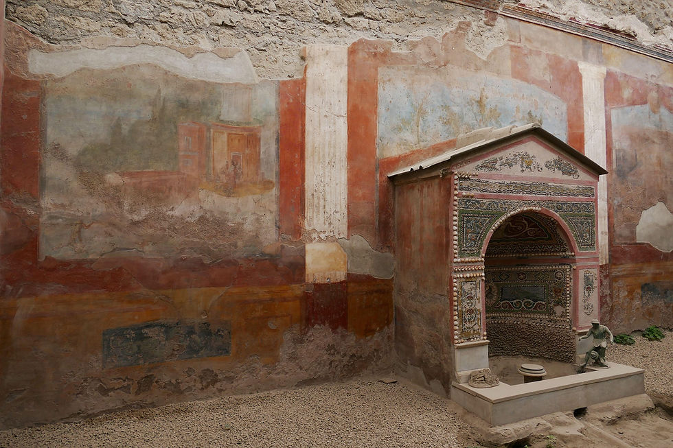 Roman painted fresco at Pompeii. Image on the website of Gladstone Pointing Limited, West Bridgford, Nottinghamshire