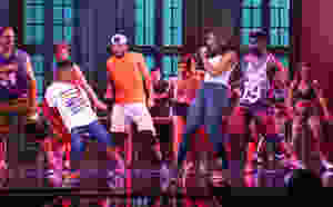Alexandra Burke and Company in The Bodyguard. Photo by Paul Coltas.
