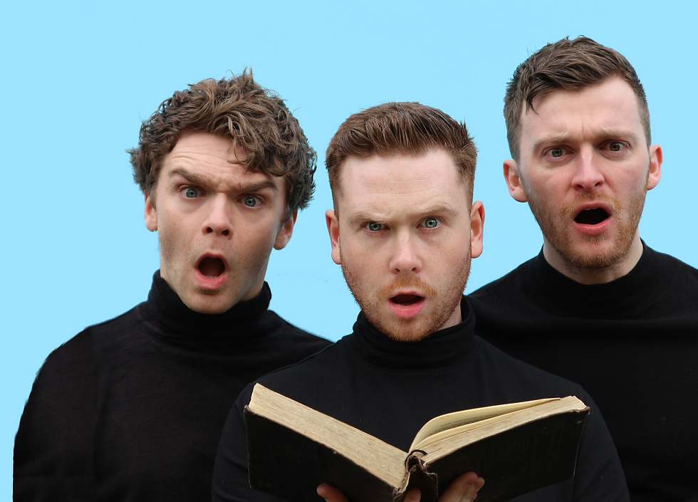 Fionn Foley, Ronan Carey and Michael-David McKernan in Bolstoff. Image by Wicker Socks