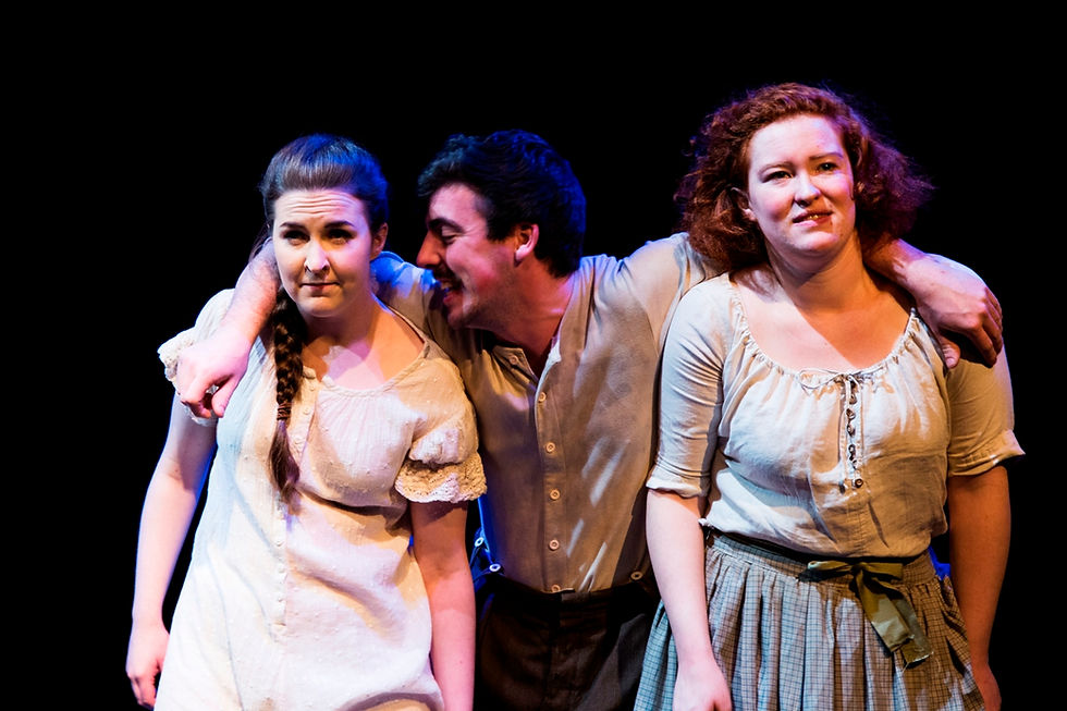 Katie O'Kelly, Gordon Quigley and Madi O'Carroll in Dubliners Women. Photo by Al Craig