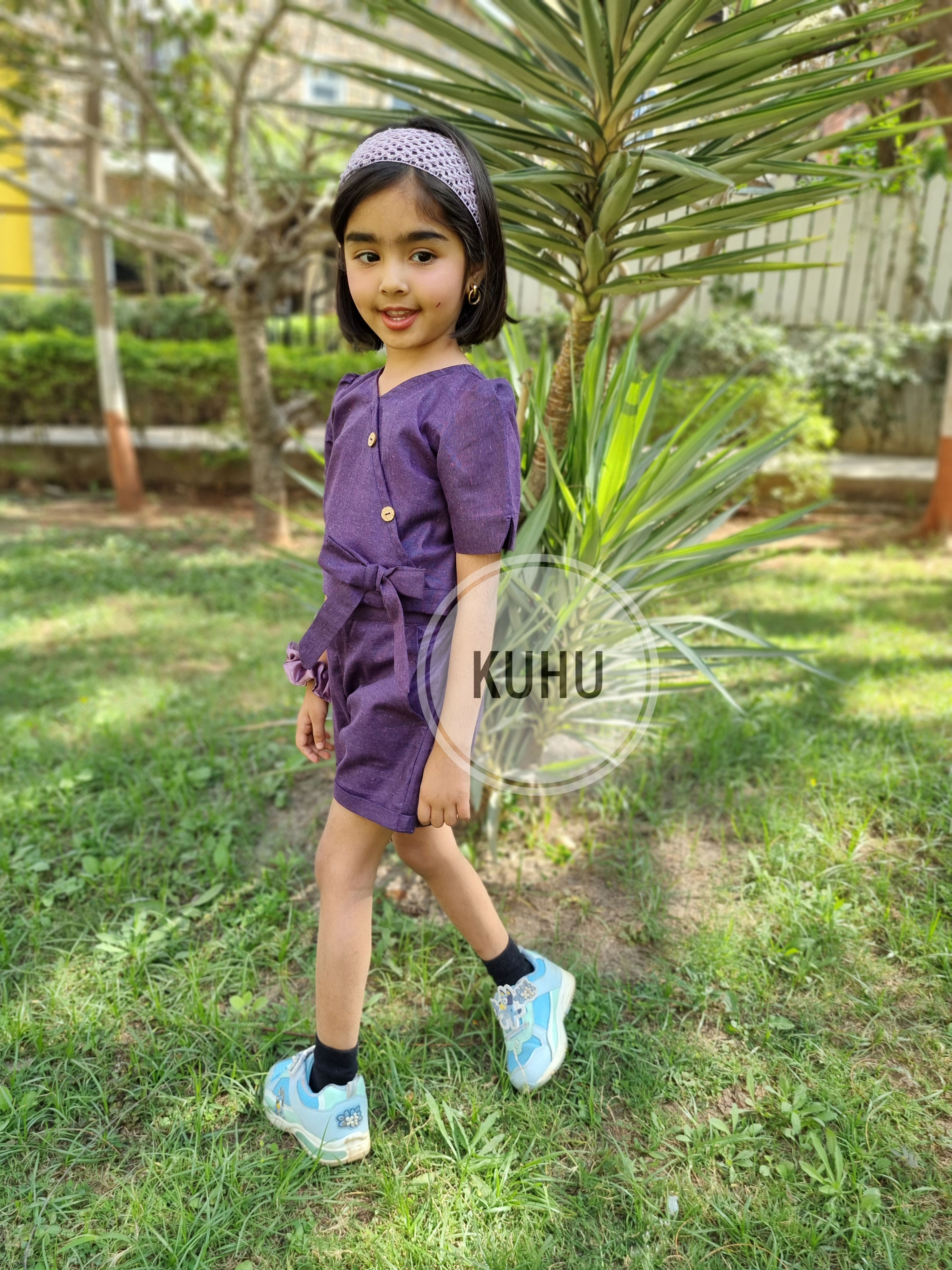 Purple Khadi Cotton Coord set