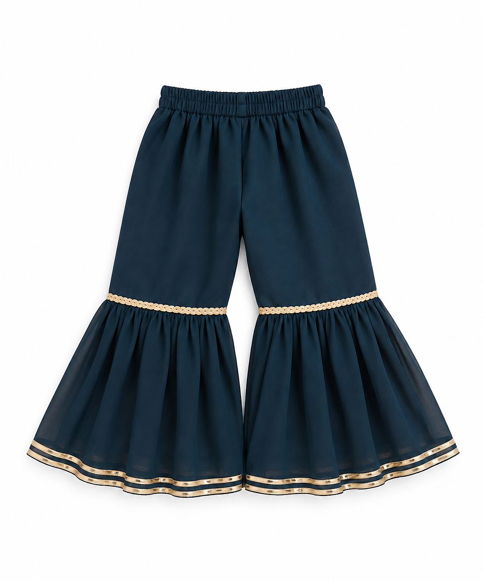 Thumbnail: Teal Green Georgette Sharara set