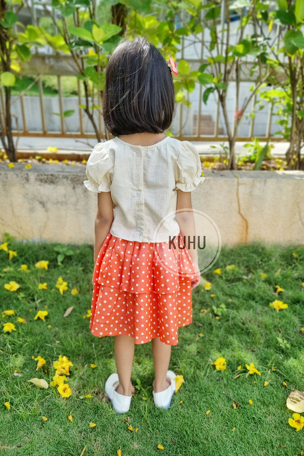 Thumbnail: Peach Polka Dot Skirt Top 