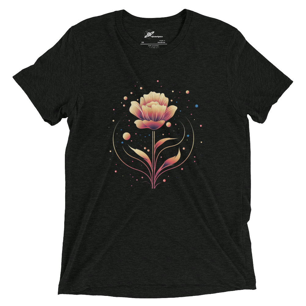 Space Flower Charcoal Triblend Tee