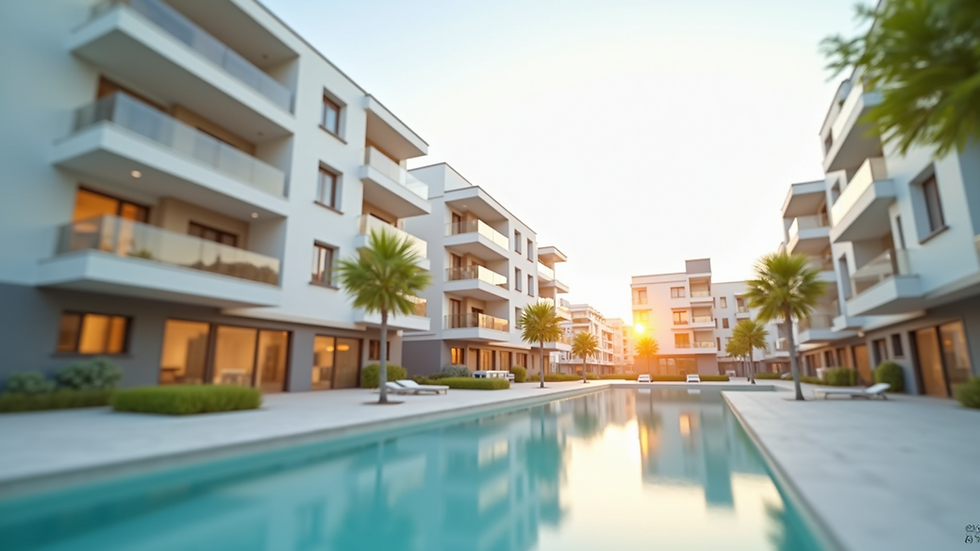 Eye-level view of a modern residential building 3D model