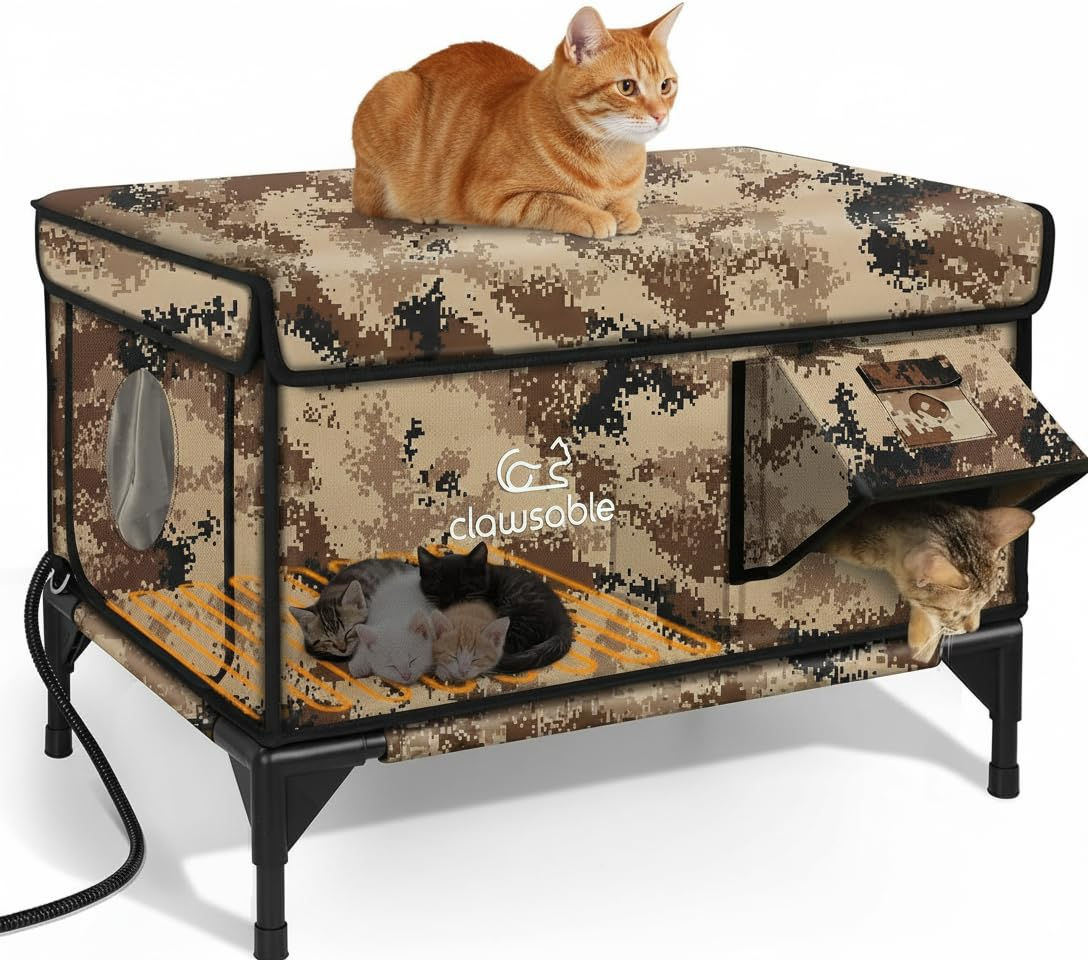 Indestructible Heated Cat House for Outside Winter, 100% Waterproof, Safe - Product View