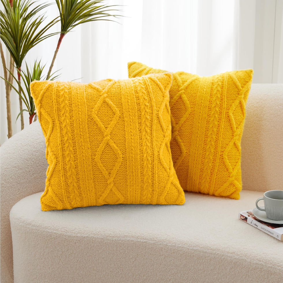 Kozyhvn Throw Pillow Covers Set of 2 -Handknit Decorative Th - Image 1