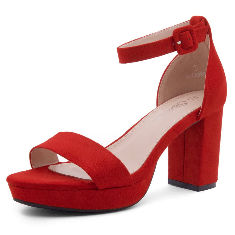 Shoe Land Platform Heels for Women | 3.75 Inch Chunky Block - Image 1