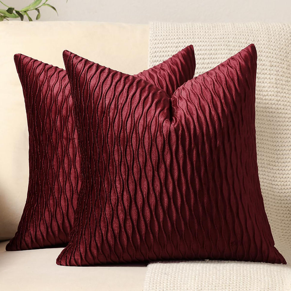 DEZENE Christmas Burgundy Red Throw Pillow Covers: 2 Pack 18 - Image 1