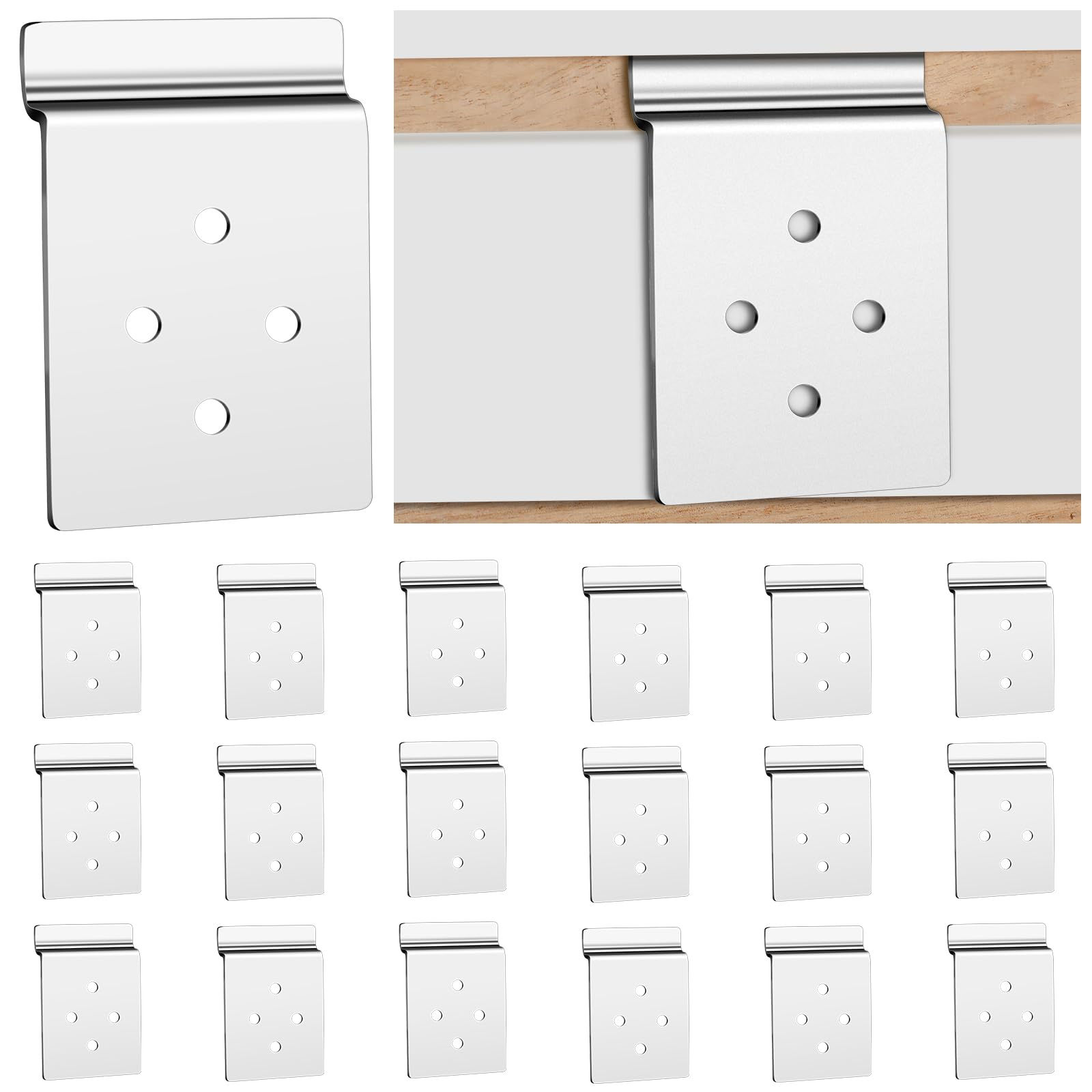 Pelopy 20 Pack Slatwall Metal Plate Mount Backplate Mounting Adapter to Make Ite