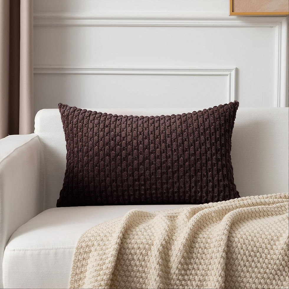 Kevin Textile 14x22 Inch Pillow Cover, Boho Decorative Soft Striped Corduroy Lum