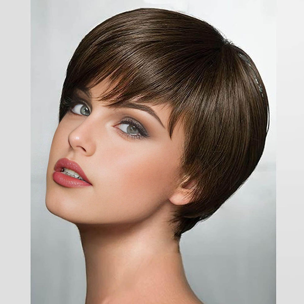 Creamily Short Brown Wigs for Women Pixie Cut Wig Natural Layered Synthetic Shor