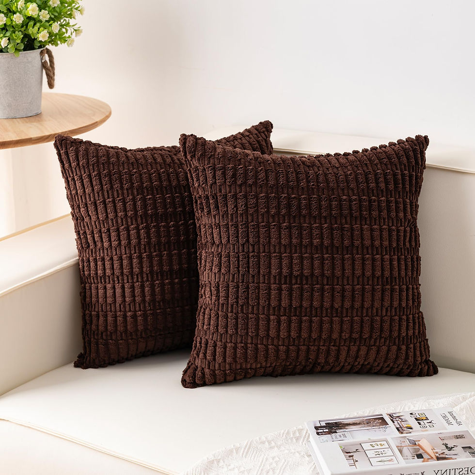 Aegero Pack of 2 Corduroy Decorative Throw Pillow Covers 20x - Image 1