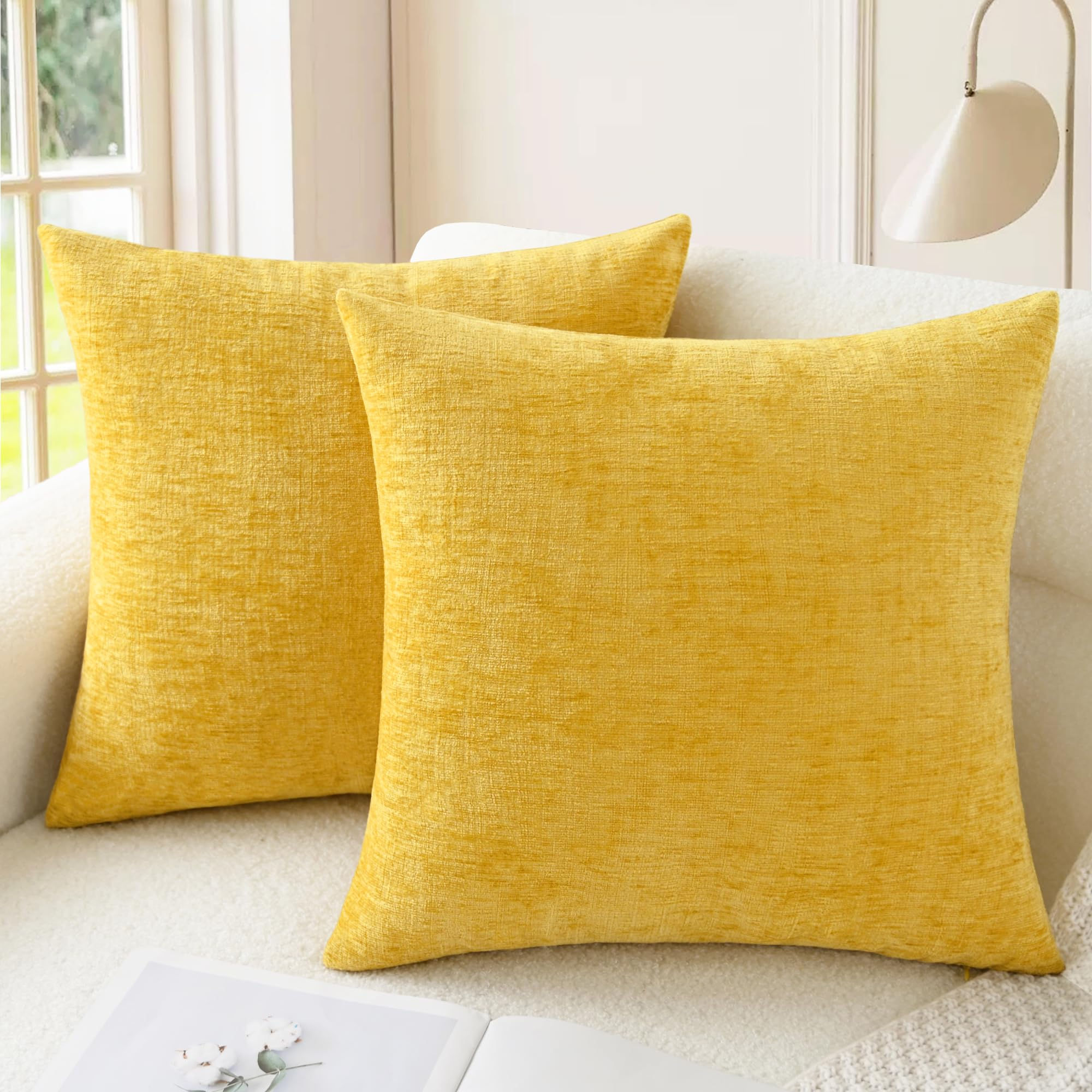 CaliTime Throw Pillow Covers Decorative 18 X 18 Inches Pack - Image 1