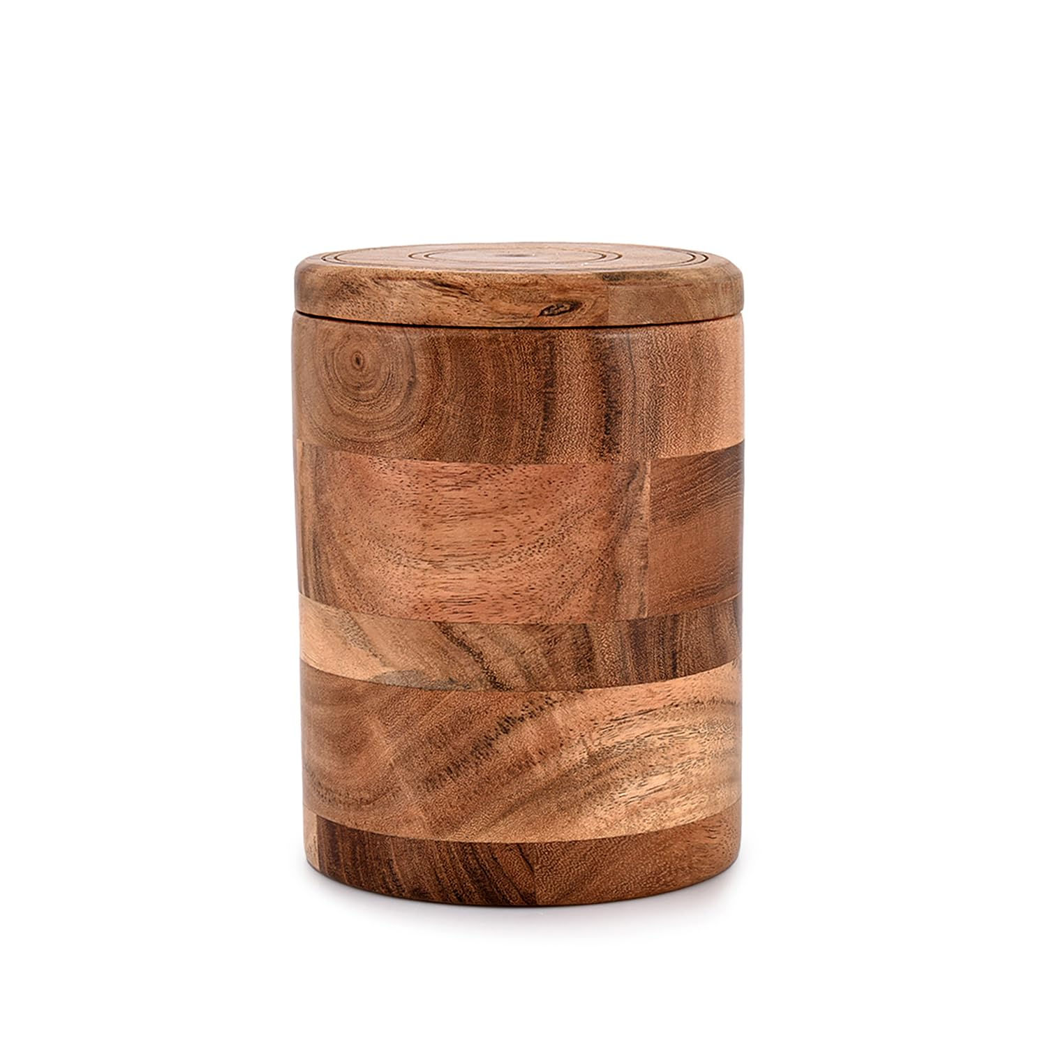 NIRMAN Acacia Wood round wooden storage jar with Lid for Kee - Image 1