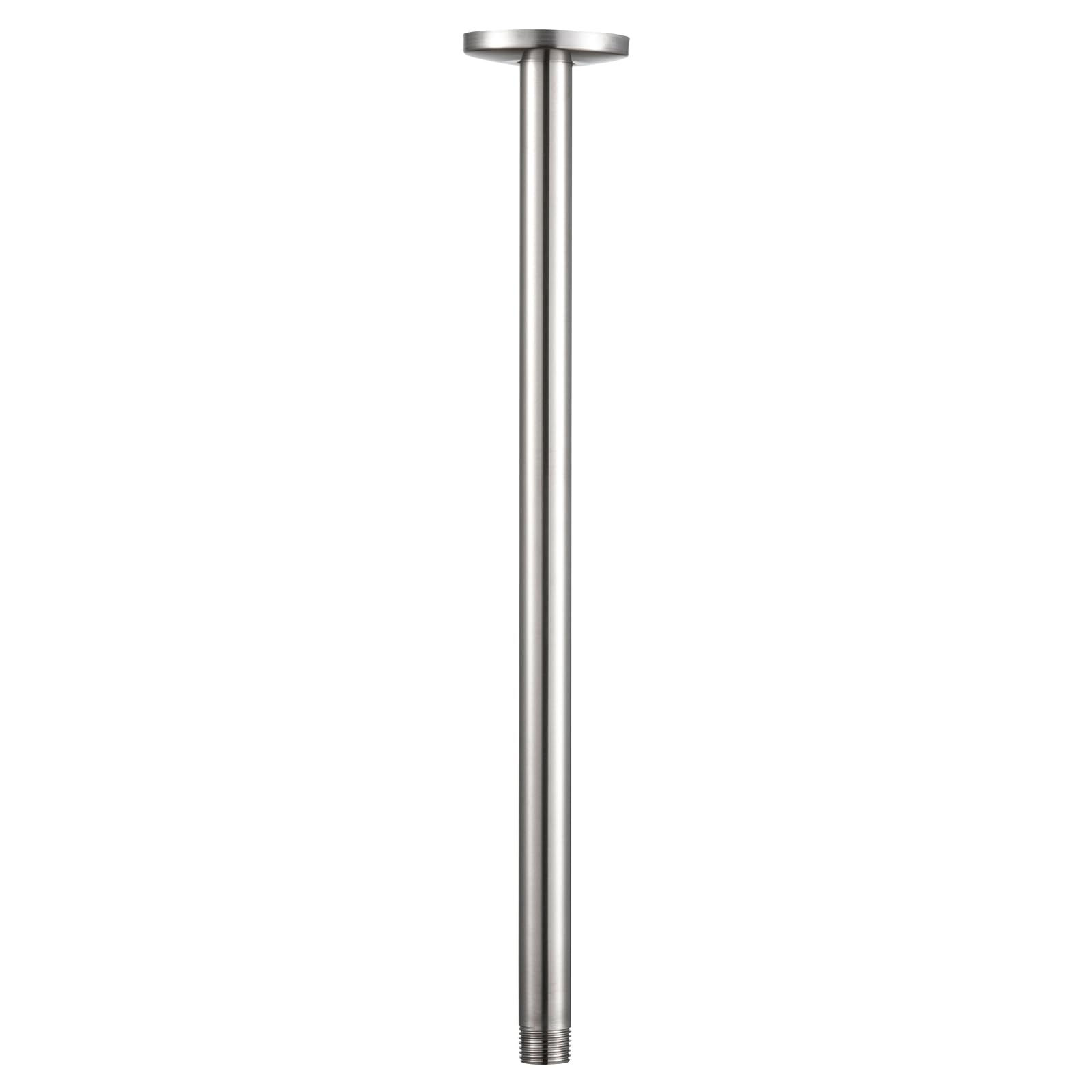 OFFO Shower Arm with Flange, 24 in Brushed Nickel Ceiling Mount